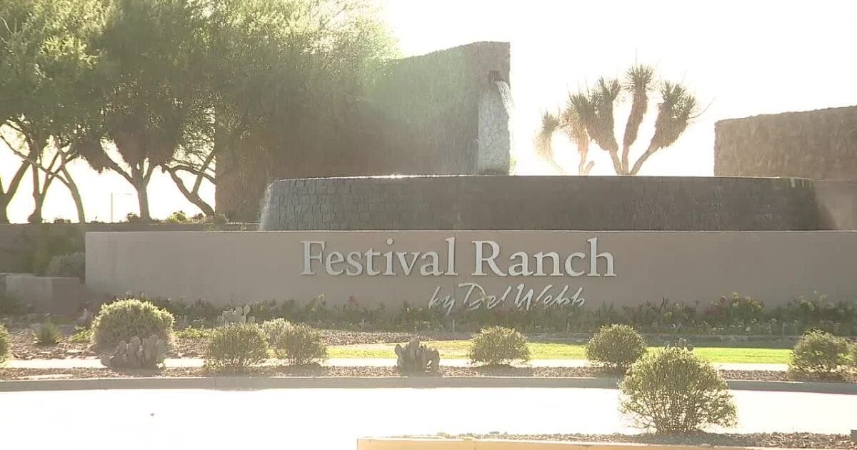 A Festival Ranch neighborhood entrance sign