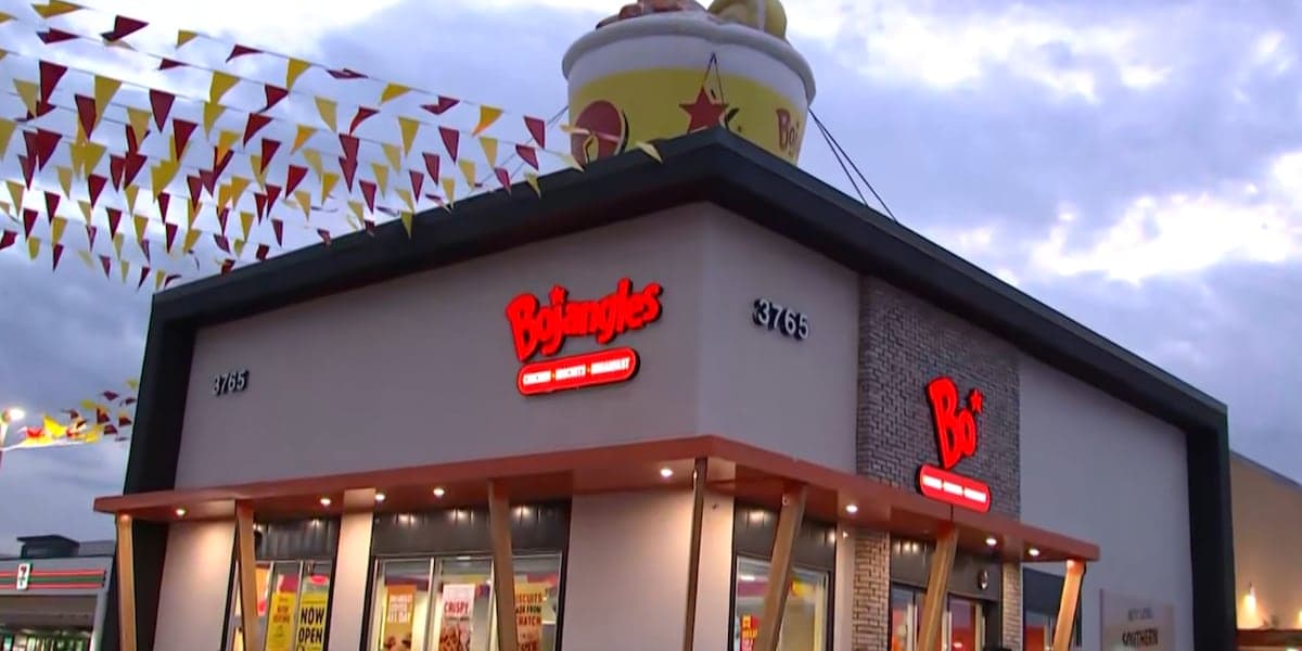 A Bojangles restaurant decorated for its opening