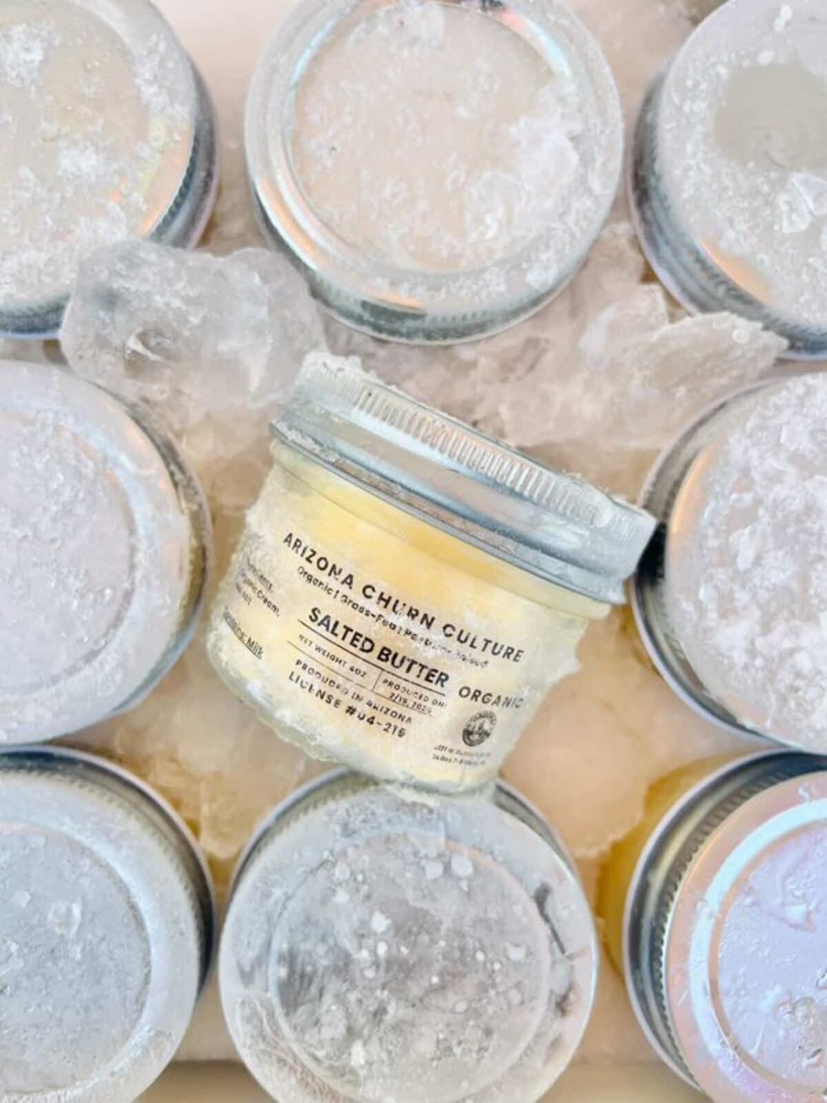 Jars of flavored butter