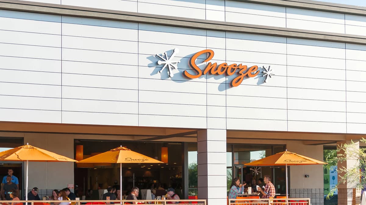 A Snooze restaurant and patio
